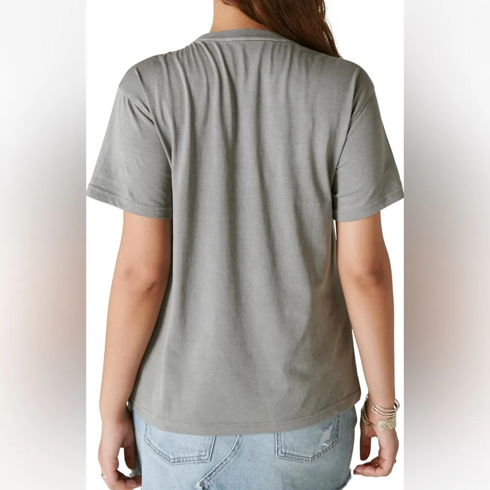 Lucky Brand Women's Size Large ACDC Beaded Boyfriend Tee - Image 6