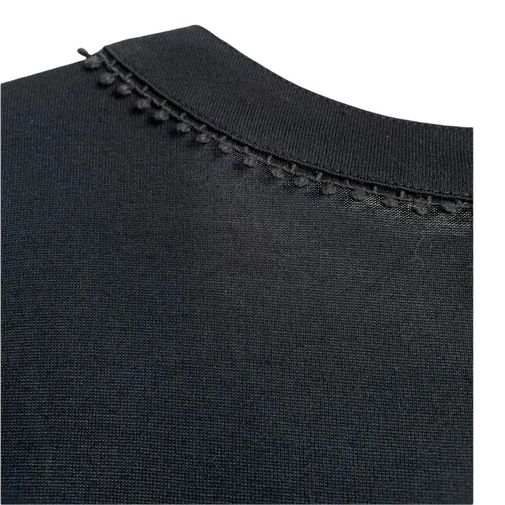 Juicy Couture Exaggerated Ruffle Crochet Shirt Sleeve Black Dress Small … - Image 7