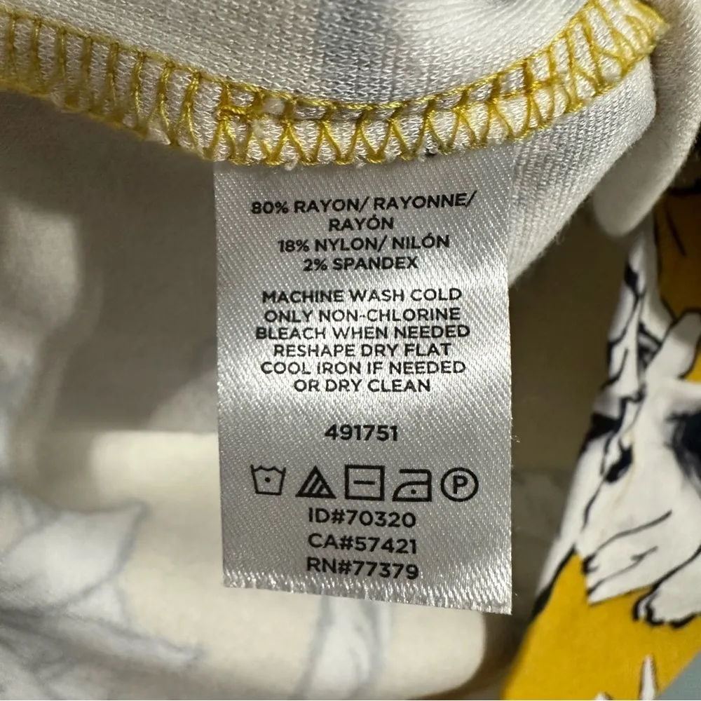 🦋 Ann Taylor Floral Crewneck Blouse XS Yellow - Image 5