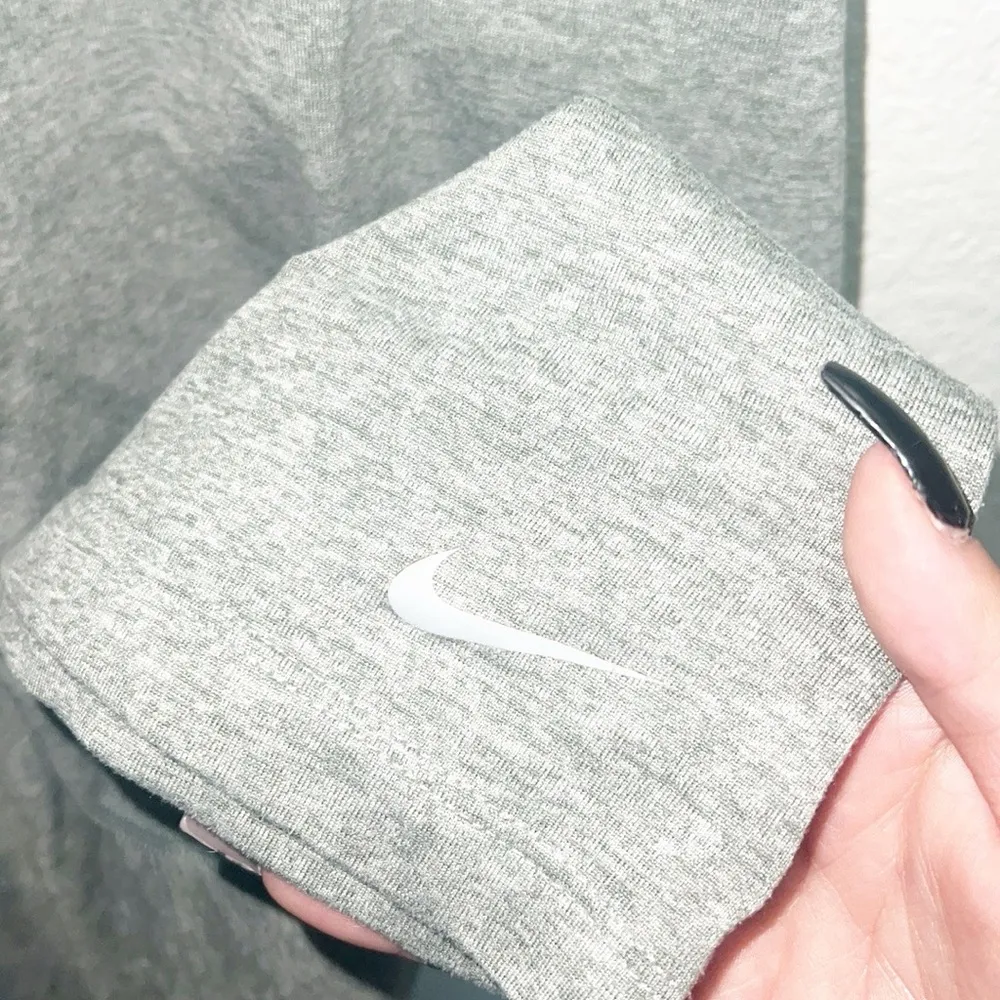 Nike Dri-Fit Gray White Logo Racerback Women's Tank Top - Image 3