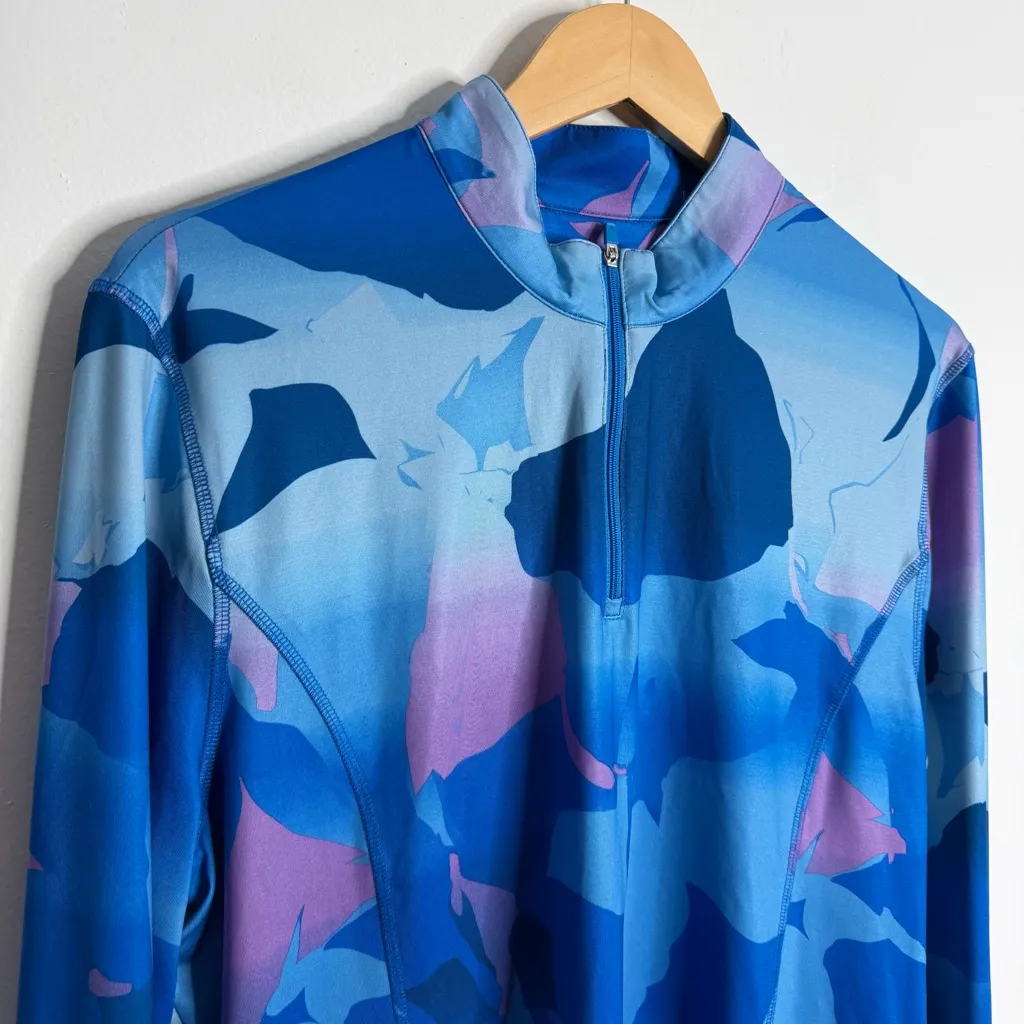 Callaway Women Opti-Dri Quarter Zip Performance Top XL Blue Long Sleeves Stretch - Image 6