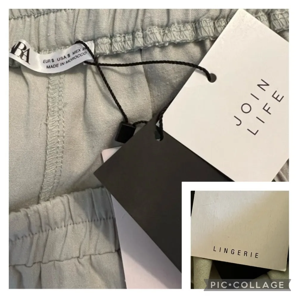 Zara Sage Green Drawstring Sleep Pajama Shorts NWT S - Image 12