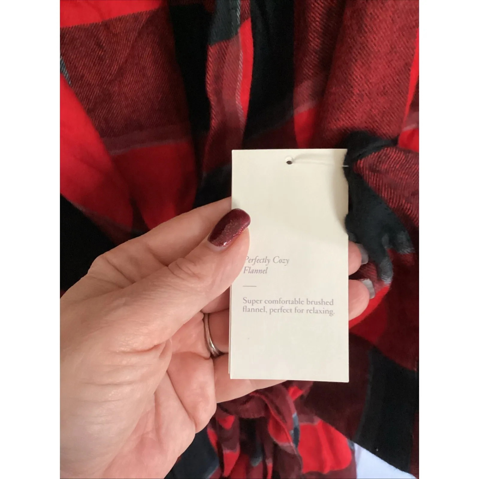 NWT ROBE flannel Plaid Womans Red And Black Size XS/S - Image 4