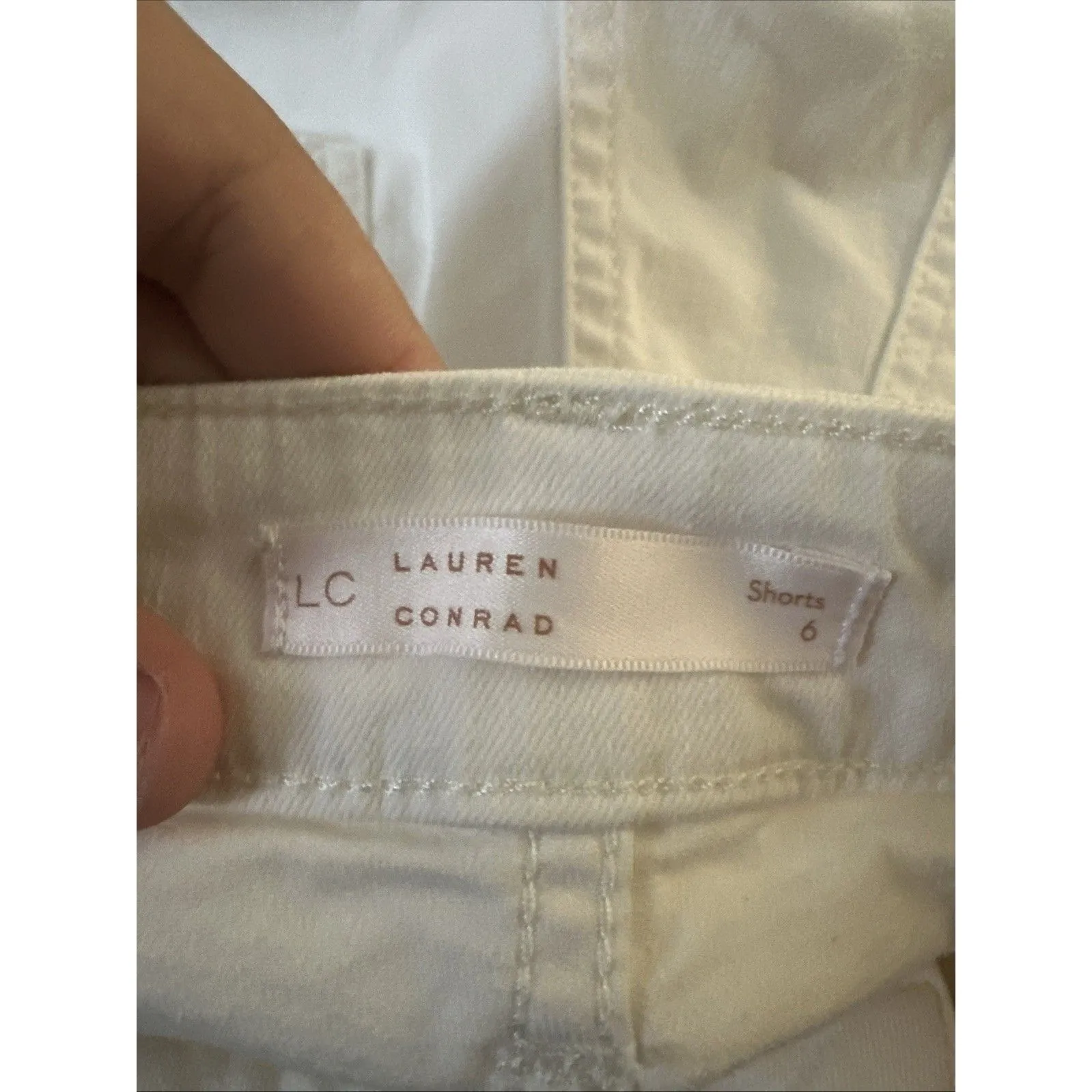 Lauren Conrad White Denim Shorts Women's Size 6 Cuffed Casual Summer Style - Image 8