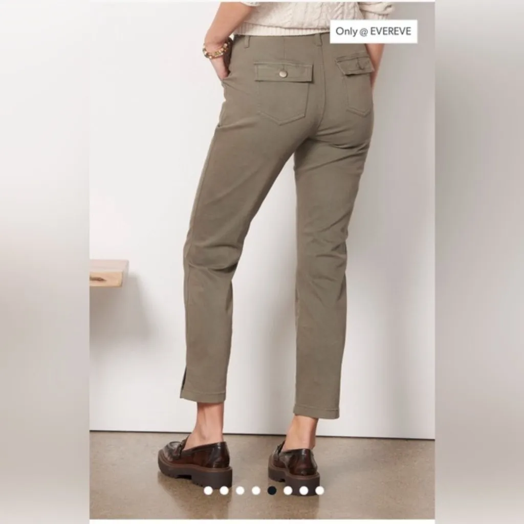 Evereve Payton Utility Ankle Slit Pant in Olive Green Size 28 - Image 4