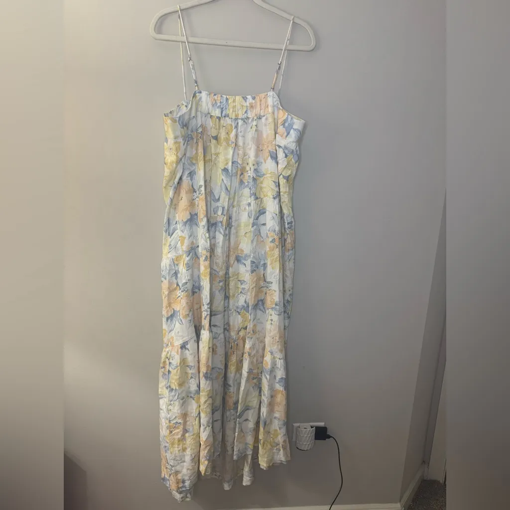 Abercrombie & Fitch Strapless Floral Dress - Blue and Yellow - Image 3