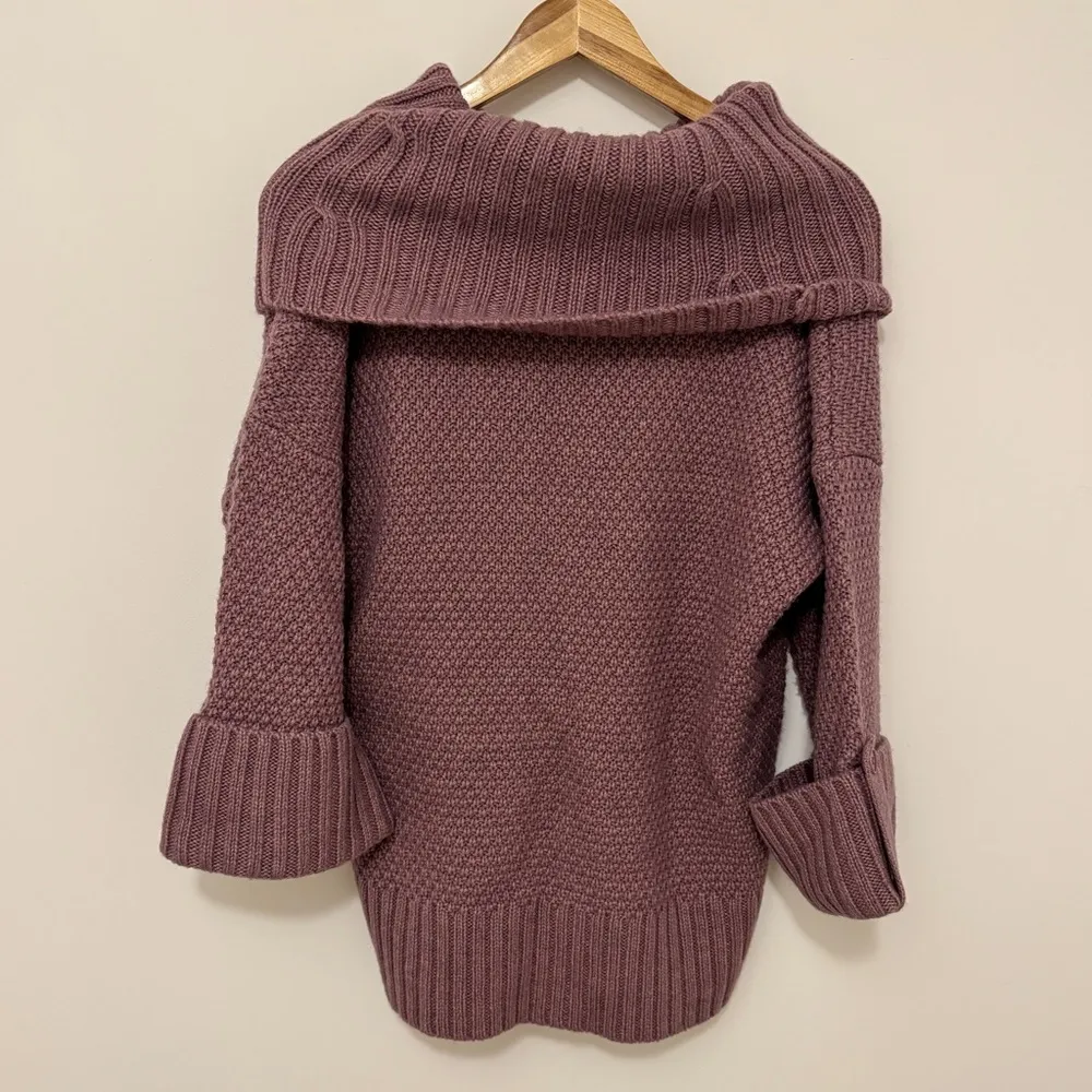 Talbots Wool Knit Sweater Size Medium Wool Alpaca Blend Turtleneck Cowl Chunky - Image 7