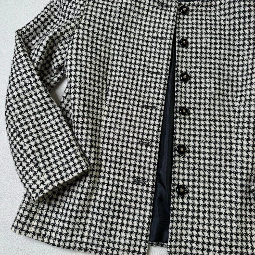 Pendleton  Vintage Tweed Houndstooth Gingham Button Down Blazer - Image 2