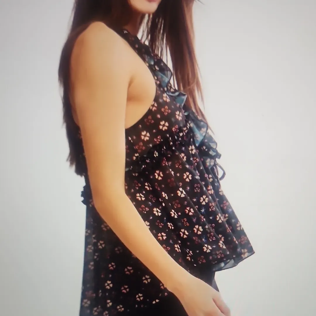 Free People Fearless Knit Ruffle Tank In Black Size L - Image 3