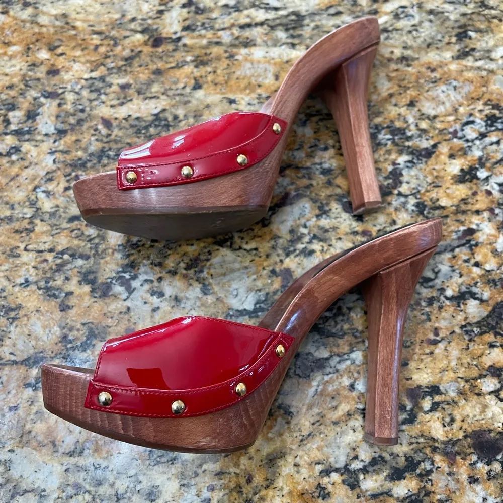 Dolce & Gabbana Red Patent Leather Mules sz40 10US - Image 5