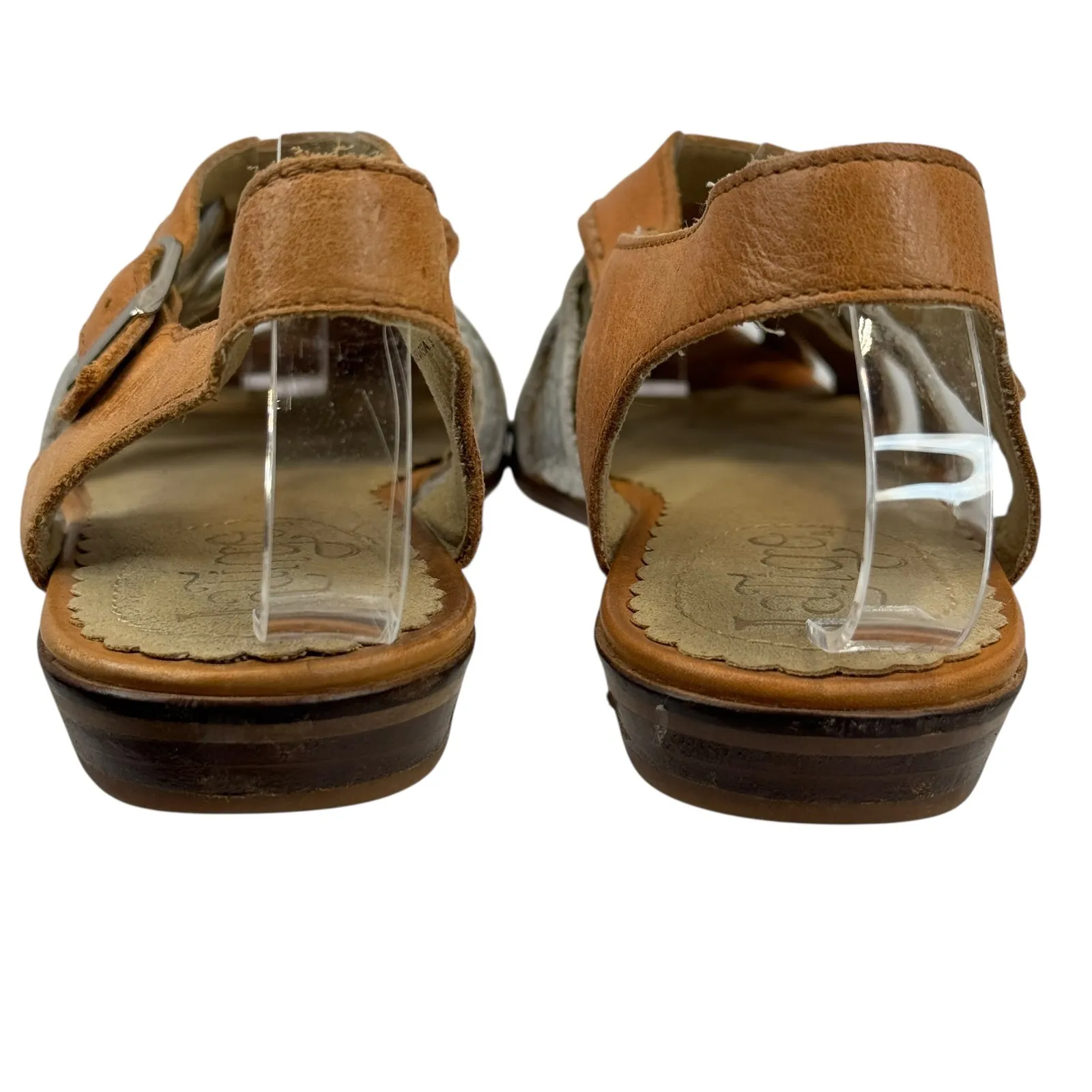 Latigo Silver Leather Fisherman Sandals Sz 6.5‎ Buckle Strappy Boho Flat Coastal - Image 7