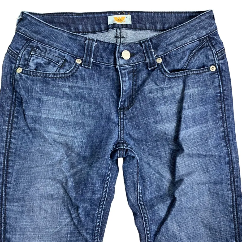 Vintage Antik Denim Low Rise Jeans 28 Med Wash Embroidered Pockets Straight Leg - Image 2