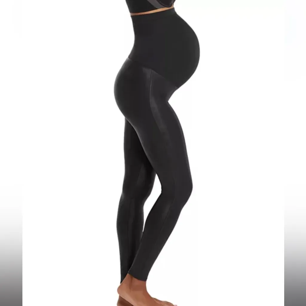 Spanx Mama Maternity Faux Leather Leggings - Image 3