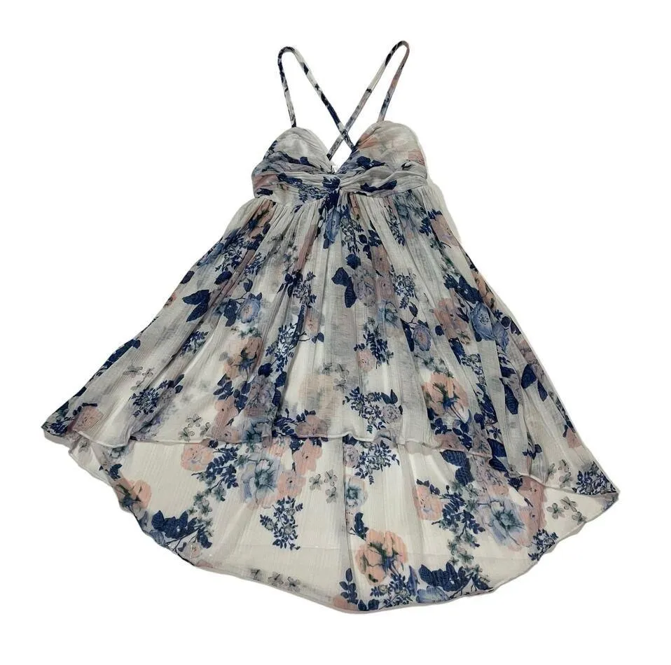 Free People Mirage Floral Printed Babydoll Minidress - White Multi - XS - Image 4