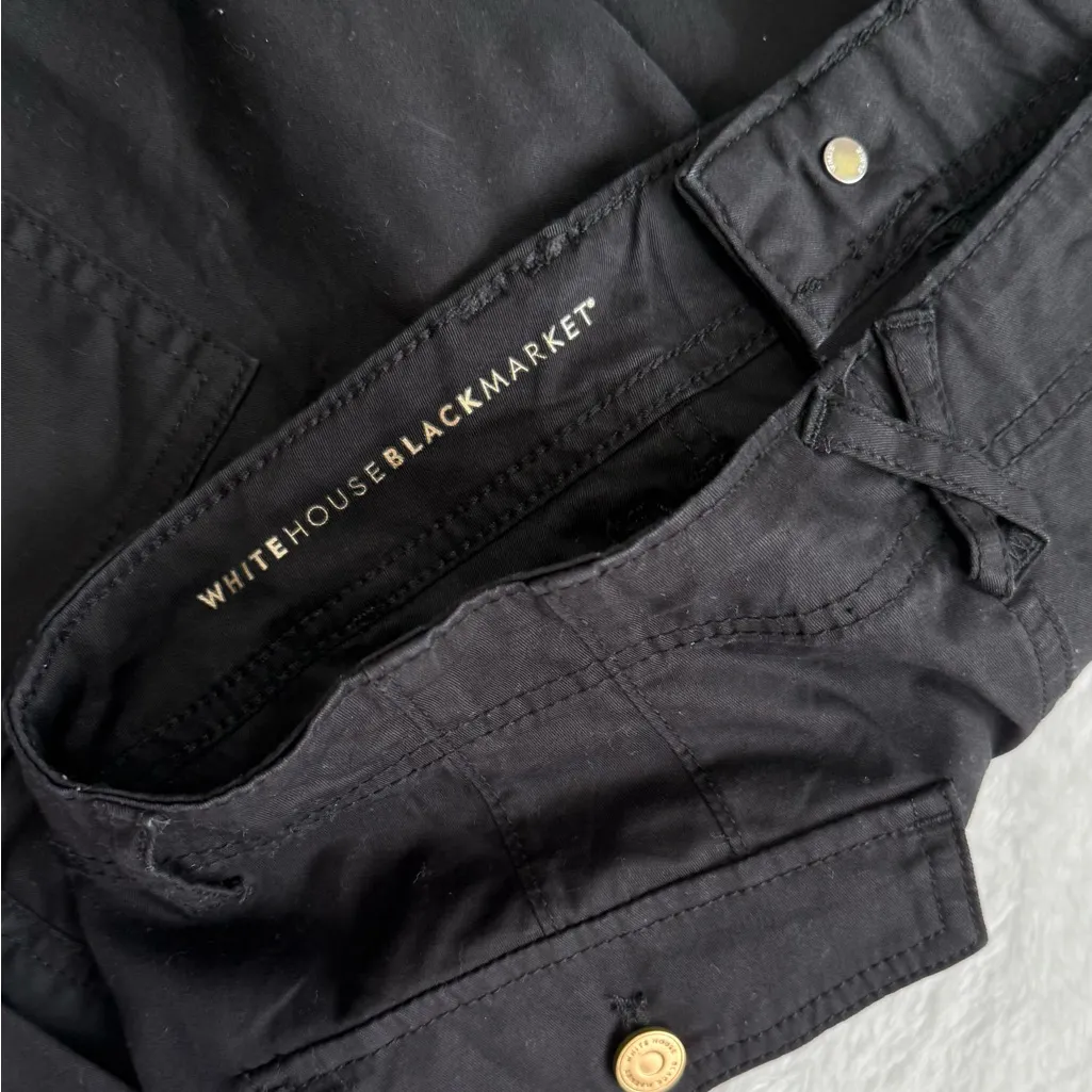 White House Black Market Black Cargo Pants with Gold Button - Image 5