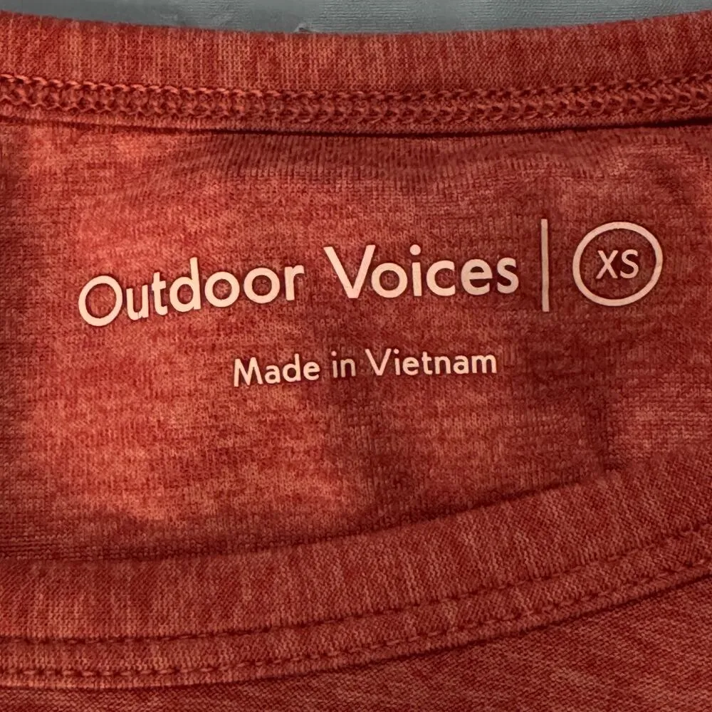 Outdoor Voices X-Small XS Top Long Sleeve Thumbholes Round Neck Pink Heathered - Image 7