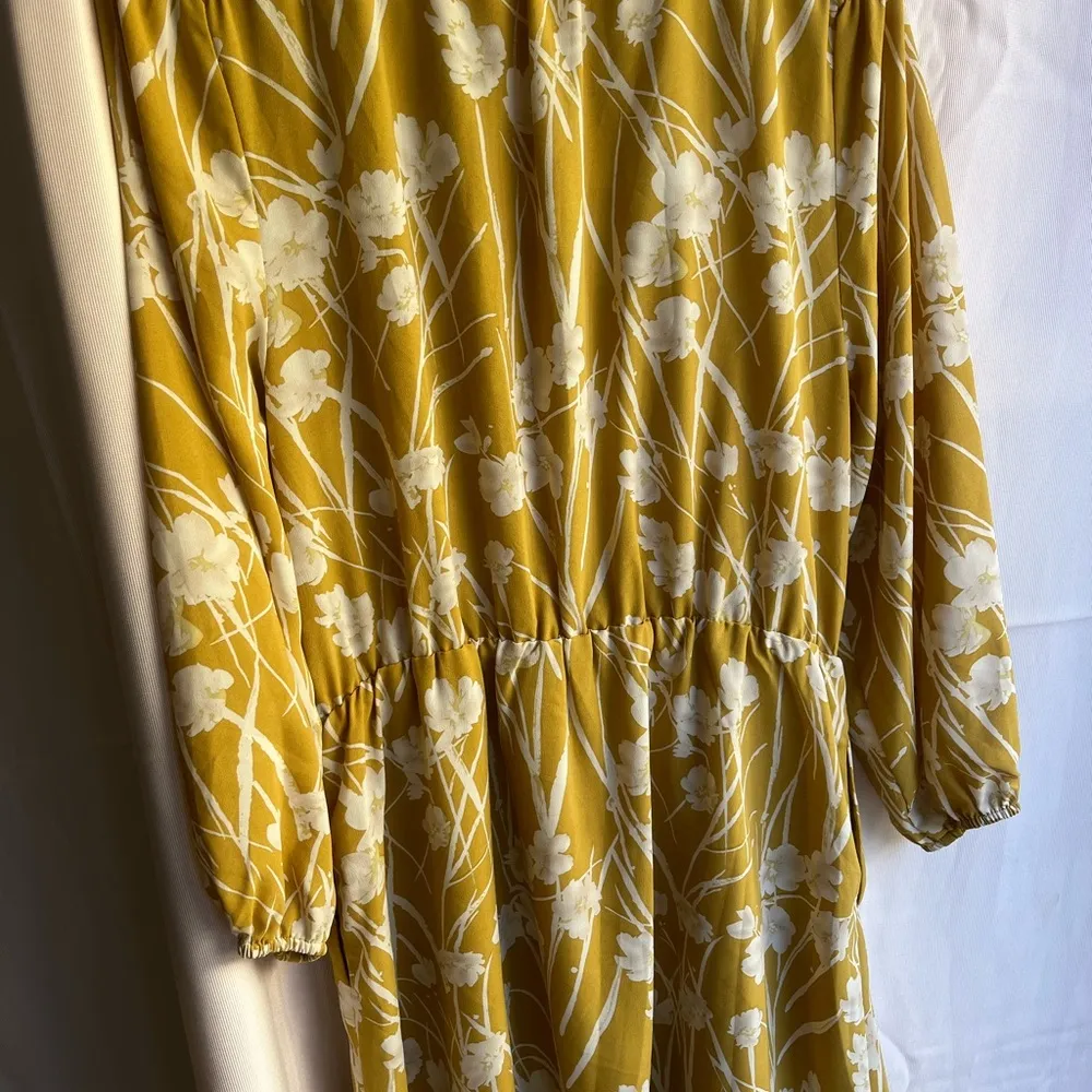 Floral Mustard Dress with Tassels - Image 4