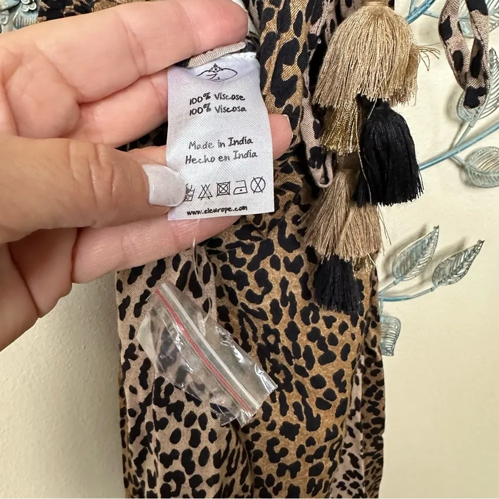 Z&L Europe high low leopard print mob wife maxi skirt Sz S NWOT Brown - Image 5