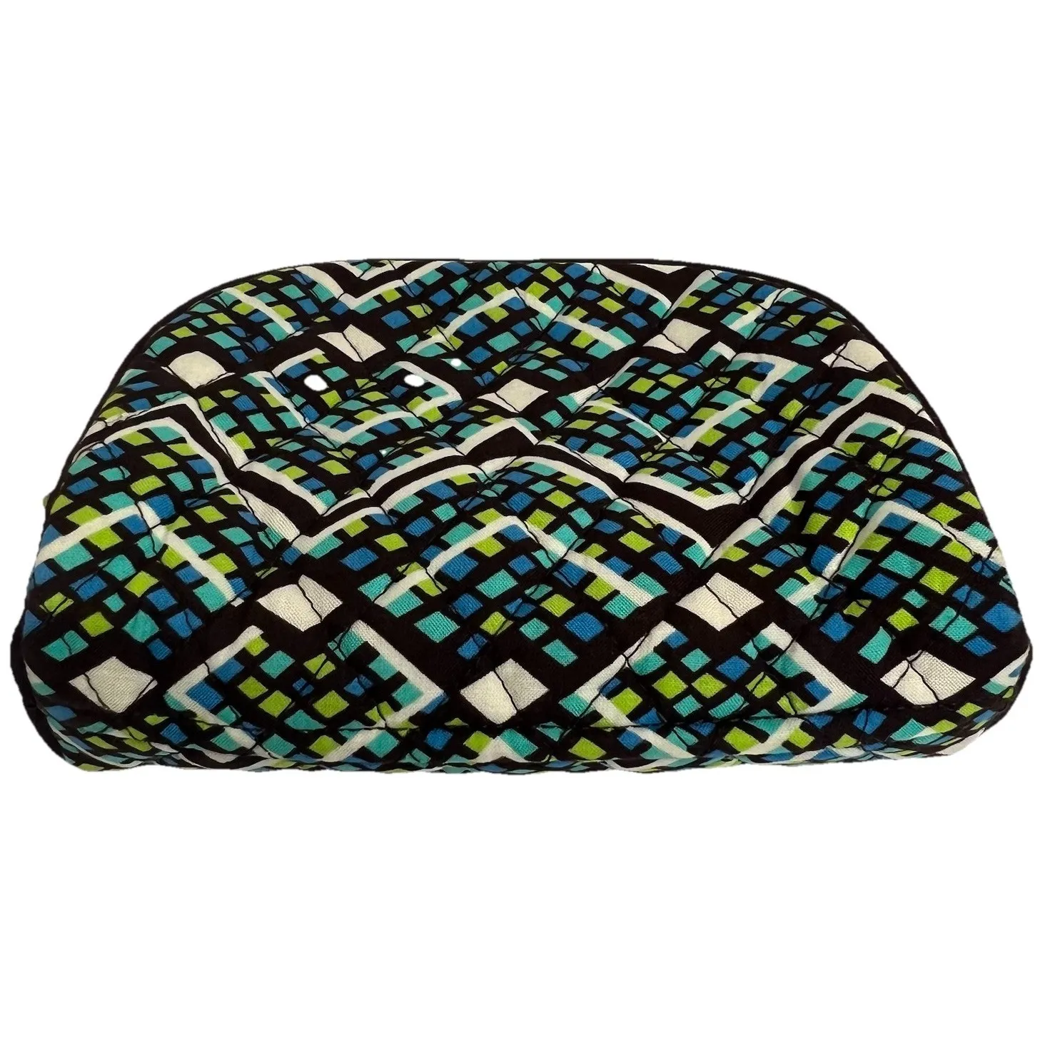 Vera Bradley Rain Forest‎ Quilted Cosmetic Makeup Travel Bag Blue Green - Image 4