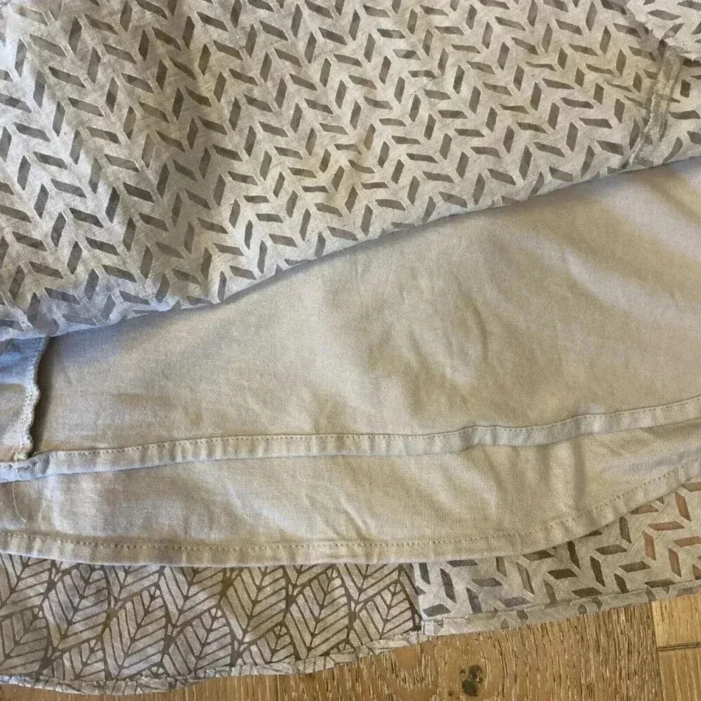 Anthropologie Maeve Thera Skirt‎ Size 4 High Rise Beige Mix Media Leaf Geo Print - Image 10