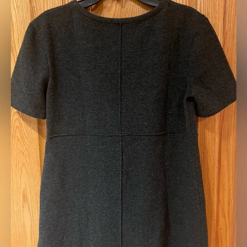ZARA Dark Gray Short Sleeve Crewneck Cotton Blend Soft Mini Dress‎ Size Small - Image 15