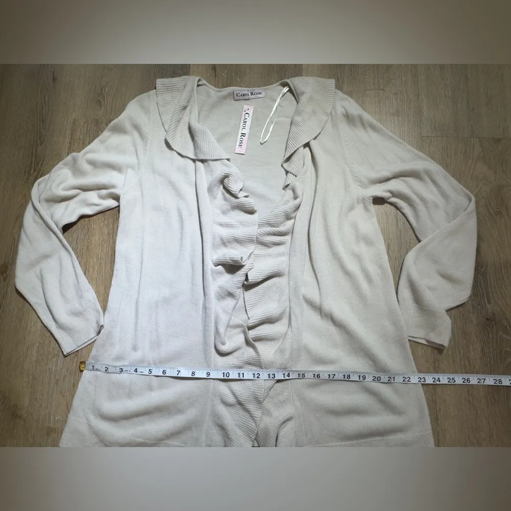 Carol Rose Beige Ruffle Cardigan 🍁🥮🍂 - Image 6