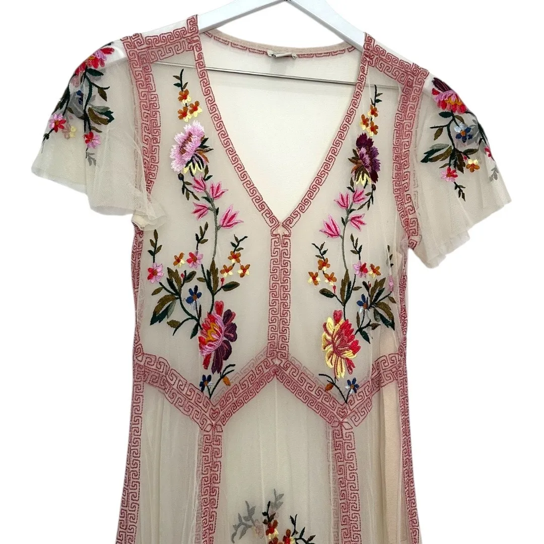 Sundance Cream Garden Soirée Embroidered Dress Maxi Dress Size SP - Image 2