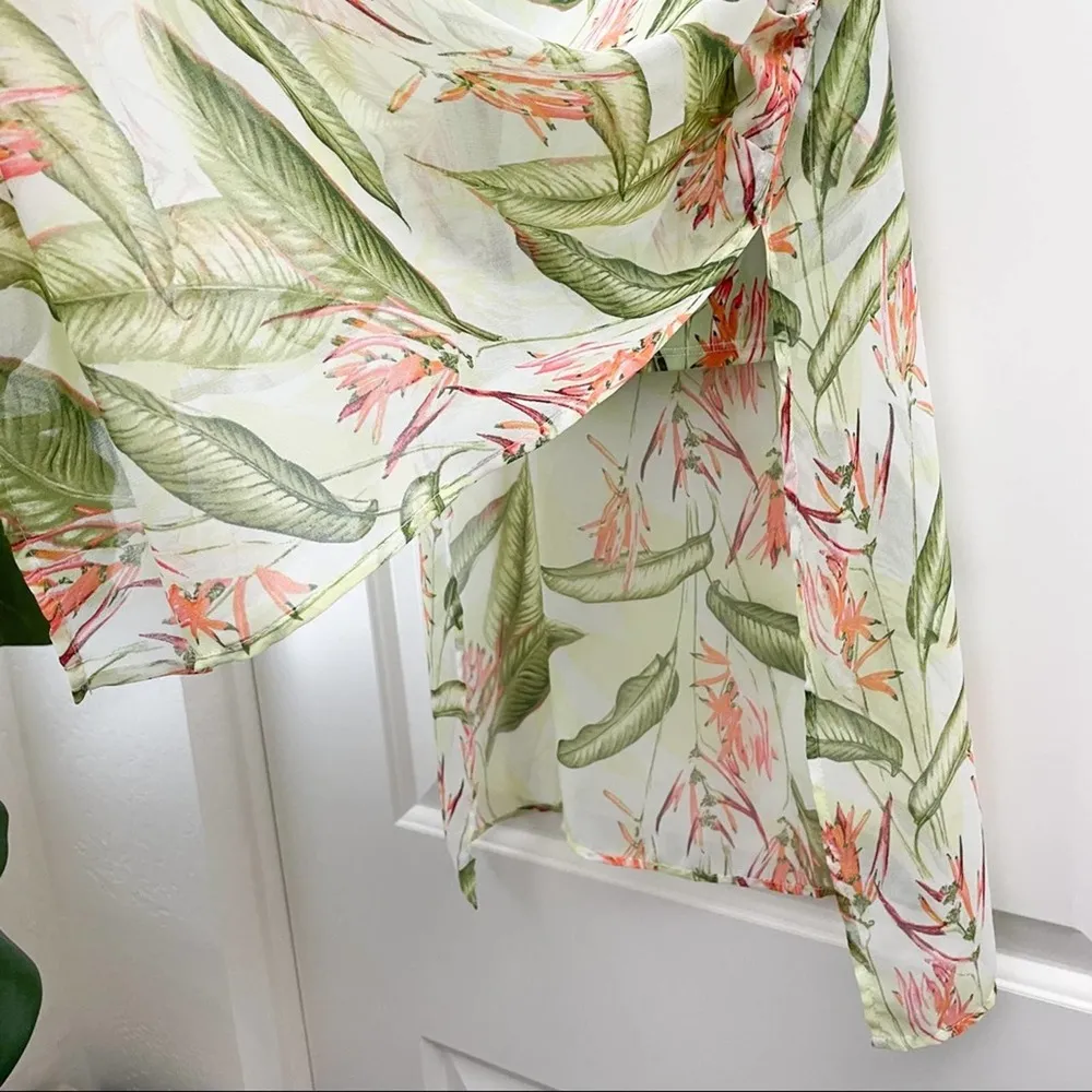 BCBGeneration  Tropical Leaf Top Sheer Cropped - Image 6