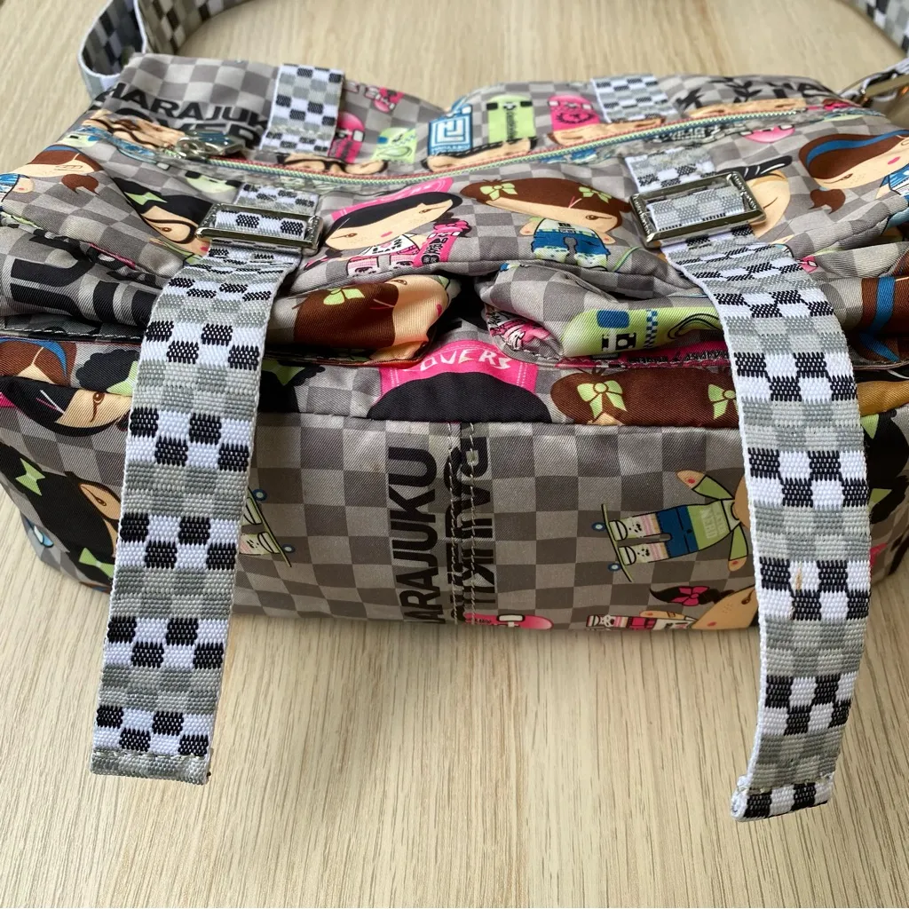 NWOT Y2K Kawaii Harajuku Girls Characters Checkerboard Crossbody/Messenger Bag - Image 5