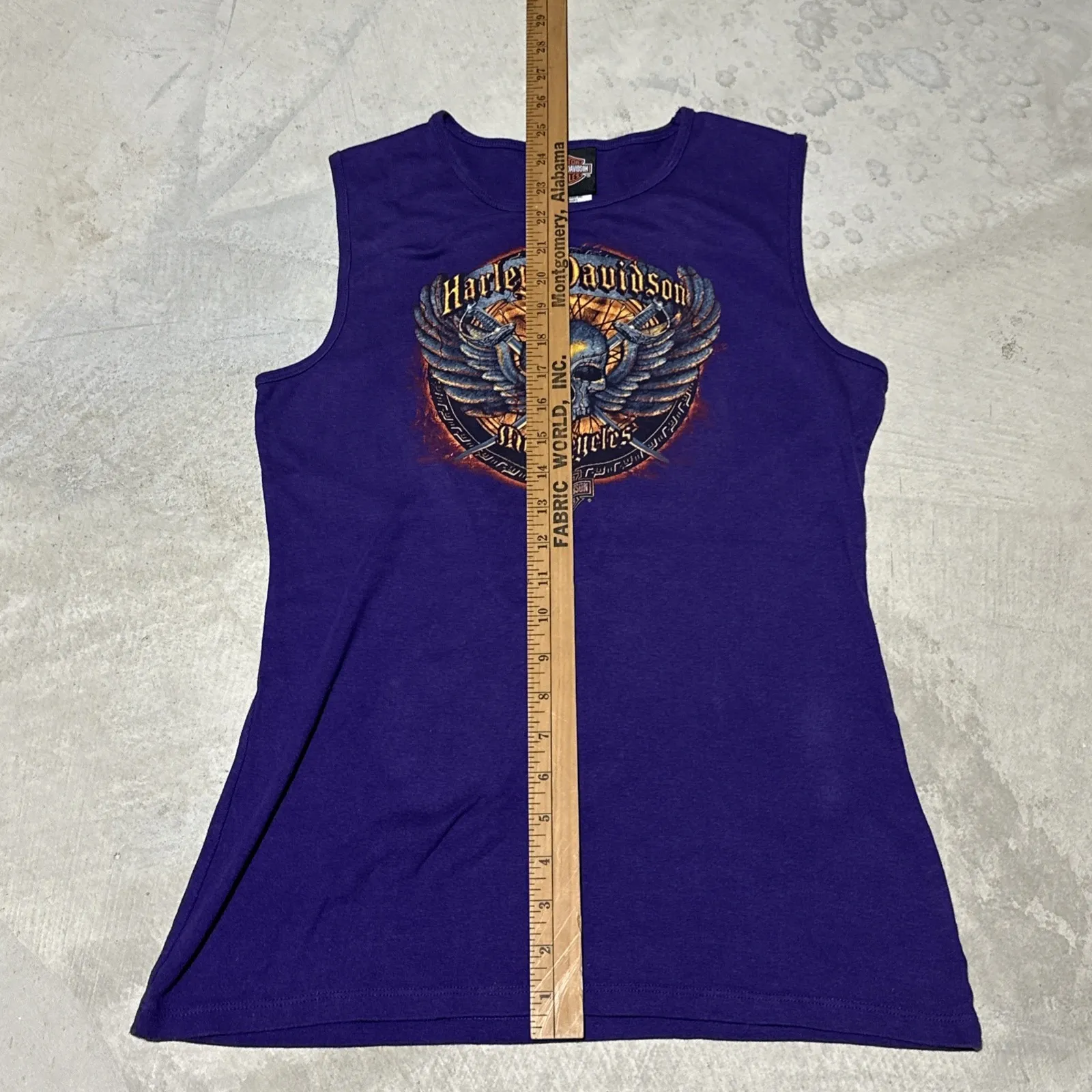 Women's Harley Davidson Tank Top SZ XL Quad Cities Davenport Iowa Purple Biker - Image 6