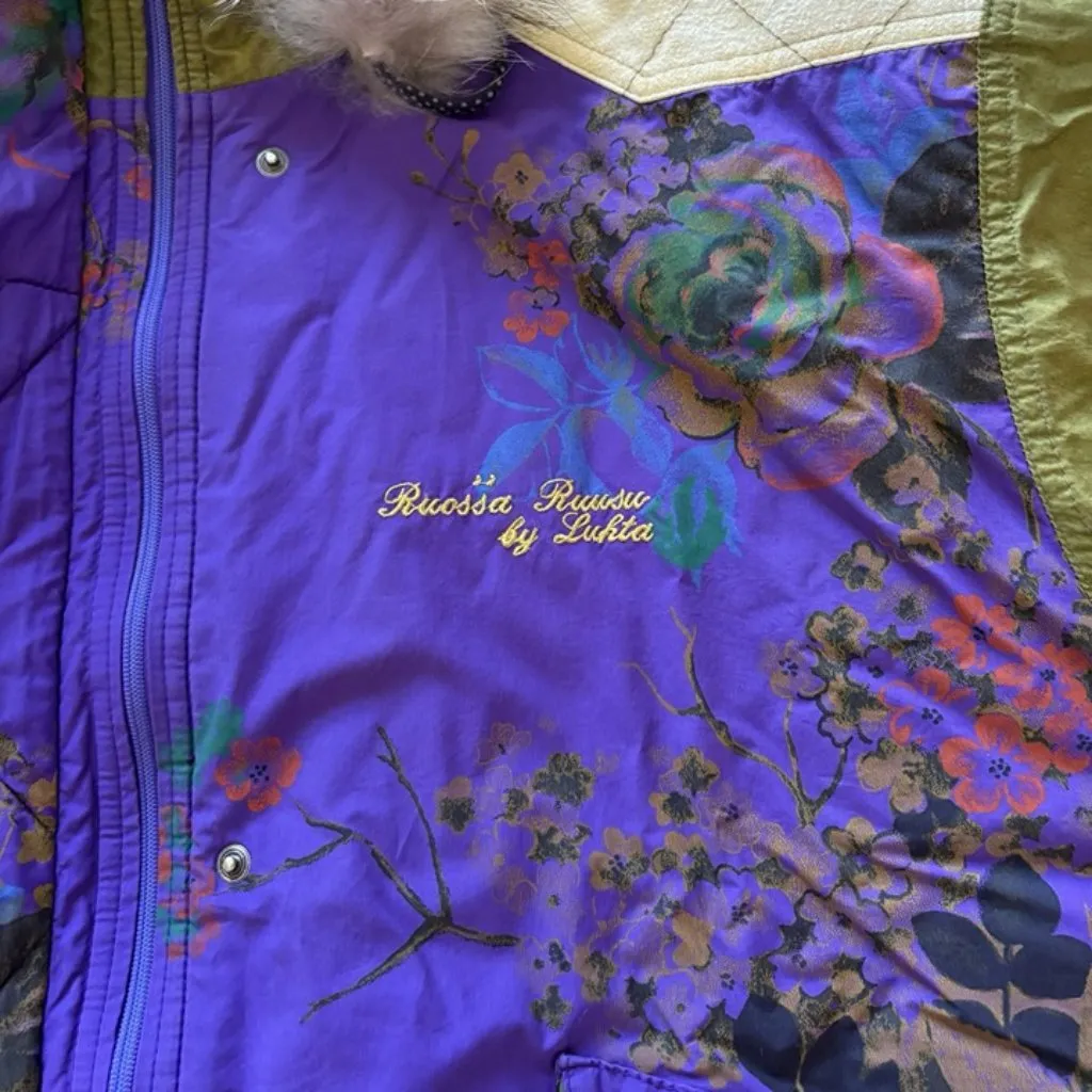 Vintage Luhta Finland Ski Jacket 90s Snowboarding Hooded Purple Womens Size 12 - Image 10