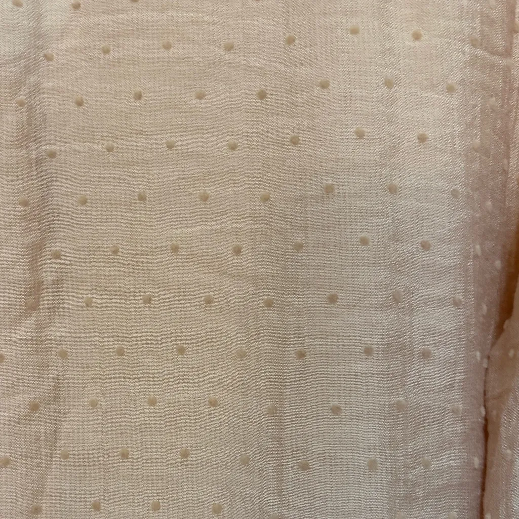 Zara Soft Blush Polka Dot‎ Tie Neck Blouse Size Medium - Image 6