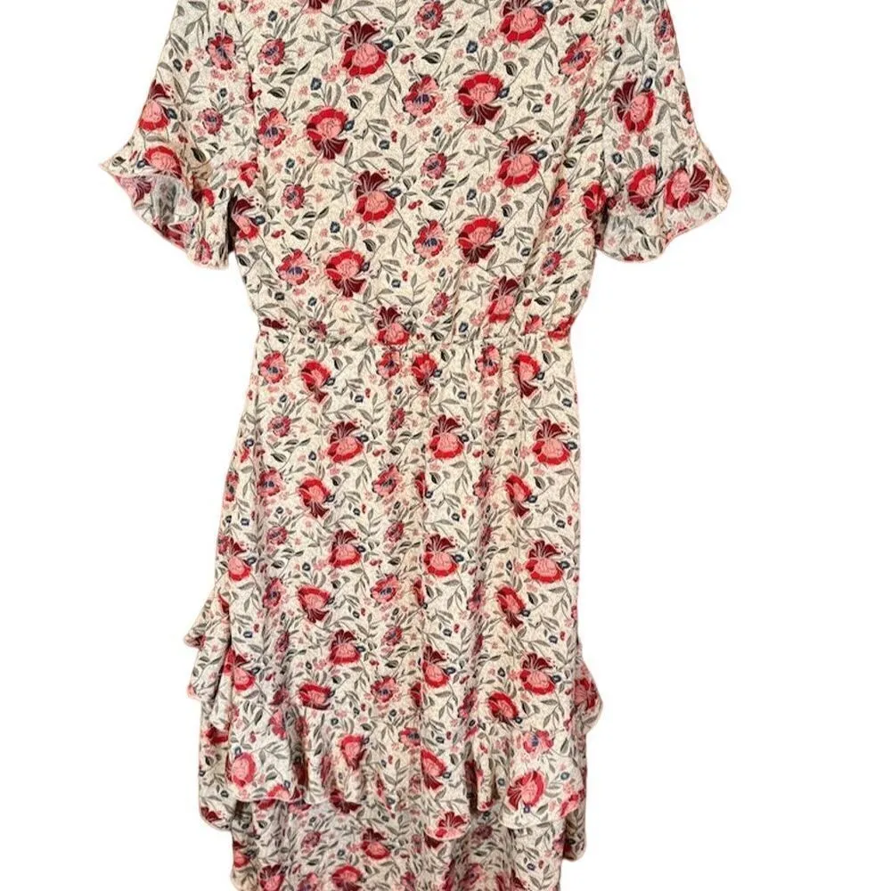 NWT Nasty Gal‎ Floral V Neck Playing for Flower hi Low Midi Dress Size 2 Blue - Image 3