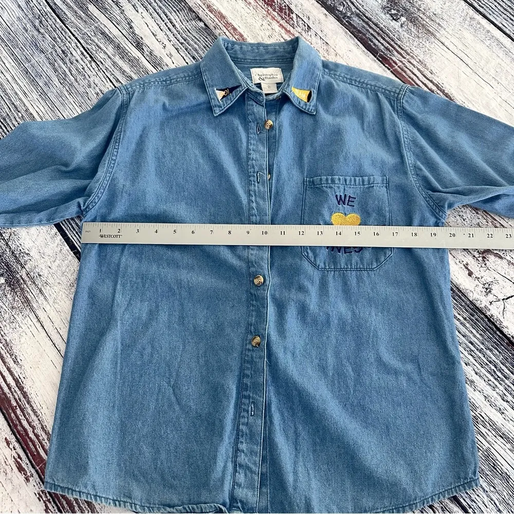 Vintage Christopher & Banks “We Love Minnesota” Denim Button Down Shirt - Image 8