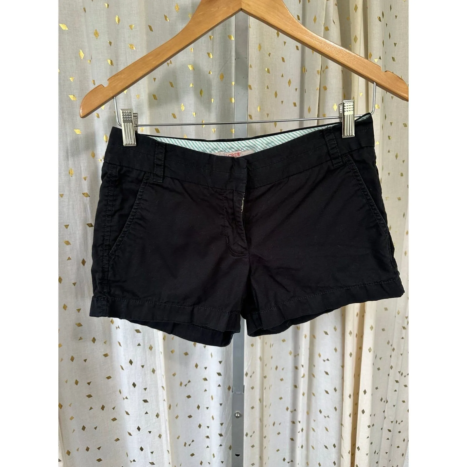 J. Crew Women's 100% Cotton Black Chino Broken In Pockets Trouser Shorts 0 - Image 2