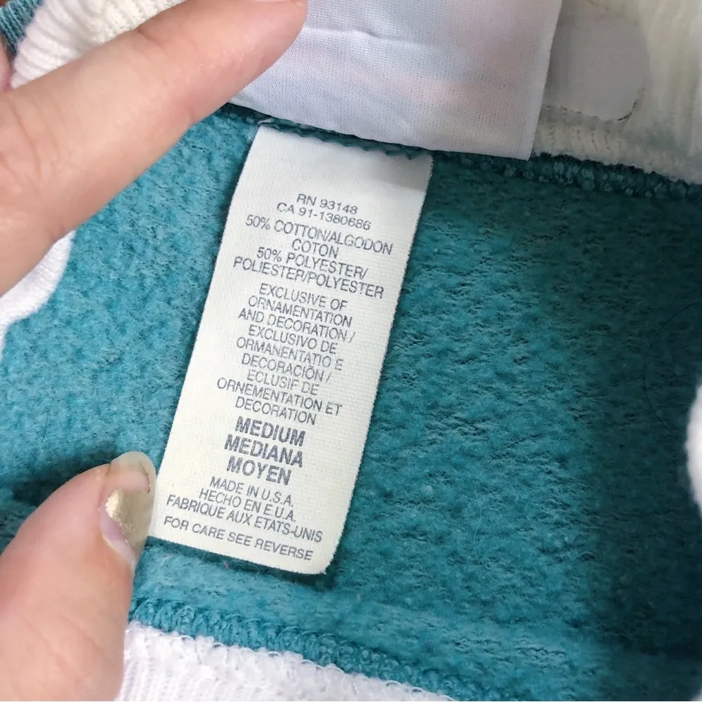 vintage • grandma sweatshirt aqua cotton collared puppies pullover grandmacore Size M - Image 4