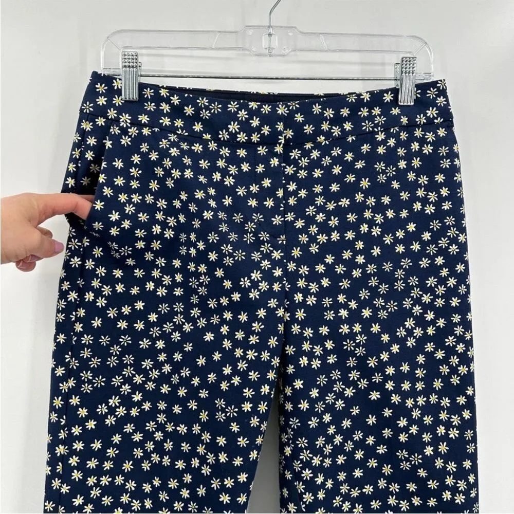 BODEN Navy Blue Daisy Floral Print Richmond Ankle Trouser Chino Pants Size 12 - Image 5
