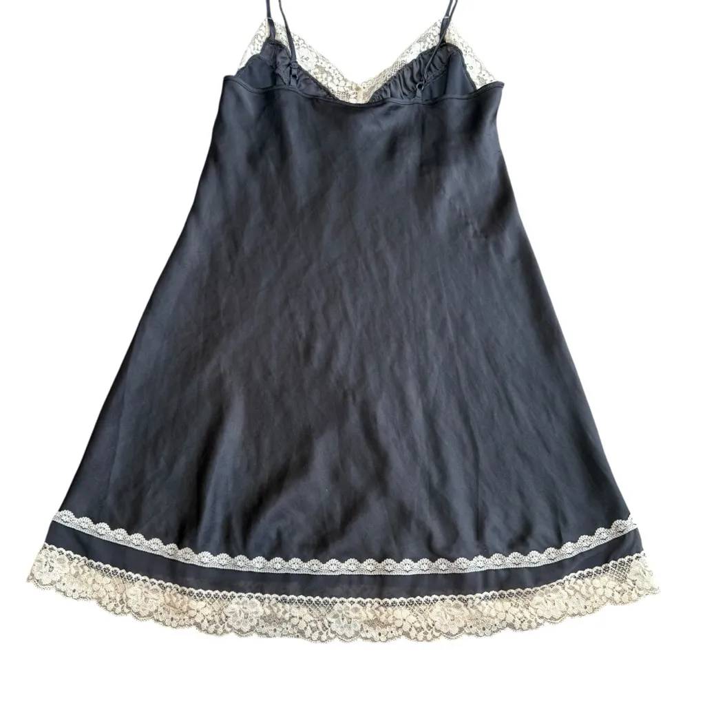 Vintage Y2K Victoria’s Secret Angels Satin Baby Doll Lingerie Gray Mini‎ Dress S - Image 5