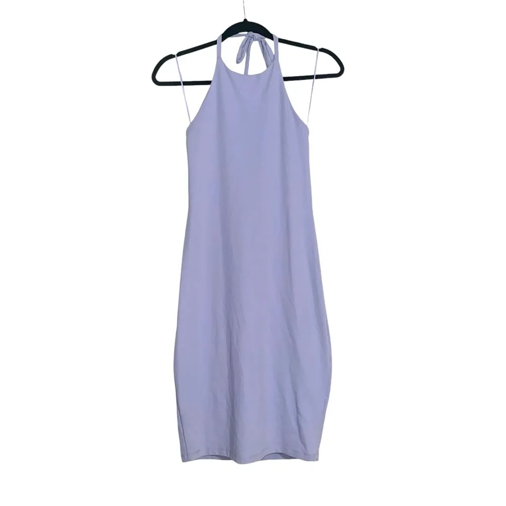 NWT Susana Monaco Halter Cut Out Back Purple Bodycon Mini Dress SMALL - Image 3