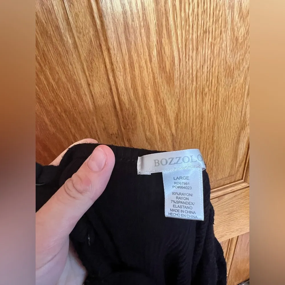 Bozzolo - Black Spaghetti Strap Midi Dress - Image 2