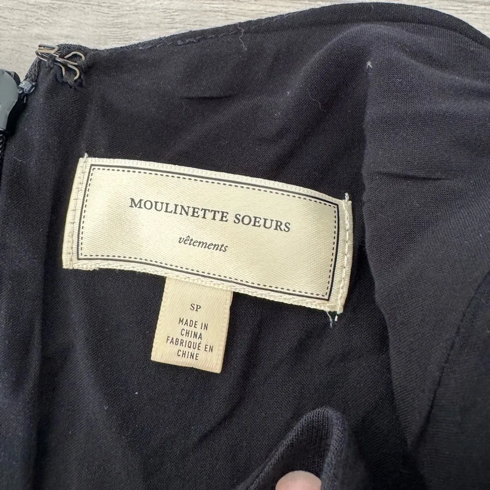 Anthropologie Carina Open-Shoulder Dress Moulinette Soeurs Black Size Small - Image 10