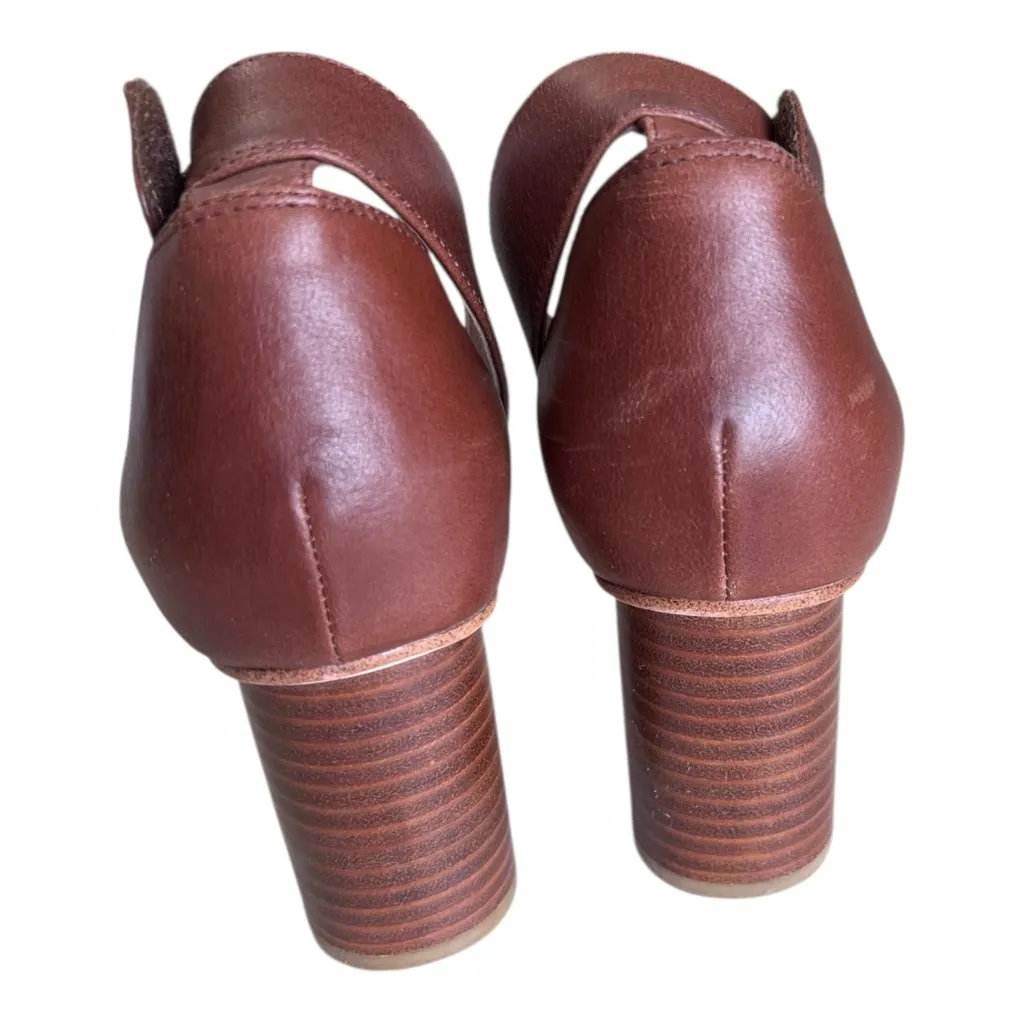 Jeffrey Campbell Brown and Tan Purdy Block Heeled Sandals Size 9.5 - Image 4