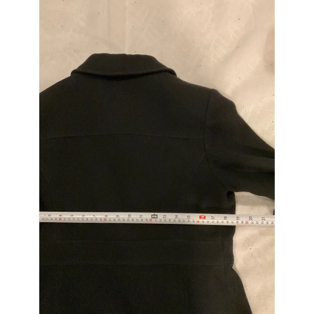 Anne Klein Women's 100% Wool Black Long Coat Size M bust 38 Button Down - Image 5