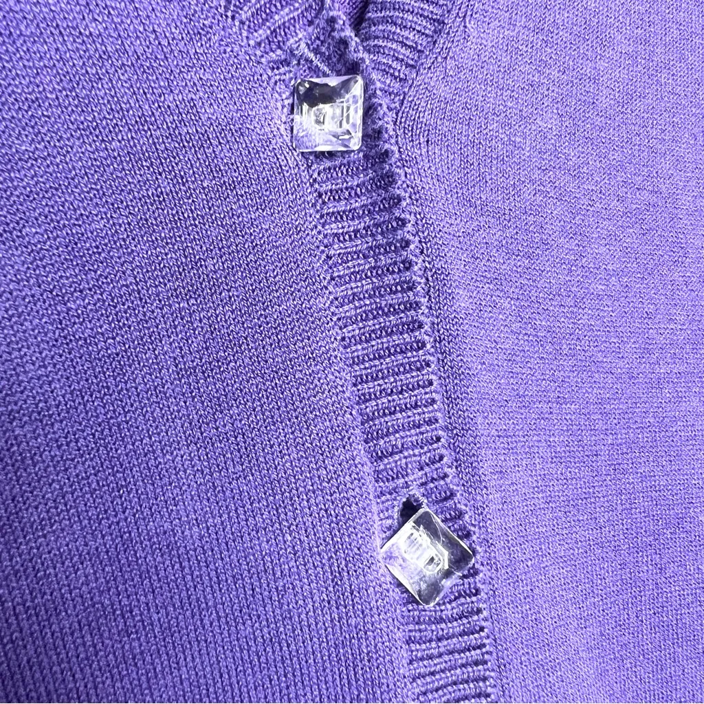 New York & Company Purple Silk Blend Button - Image 5