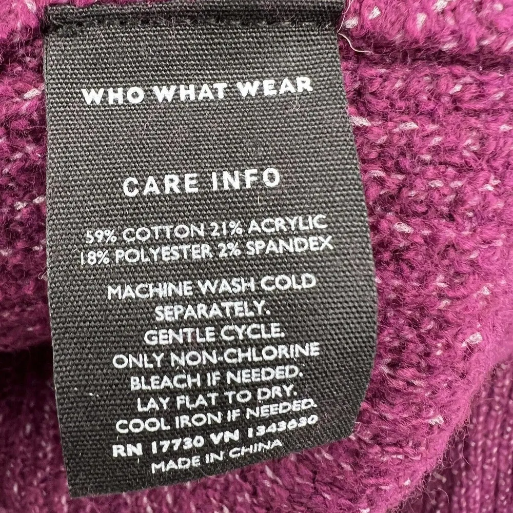 Who What Wear Purple Cotton Blend Sweater Shoulder Detail Size XXL New - Image 4