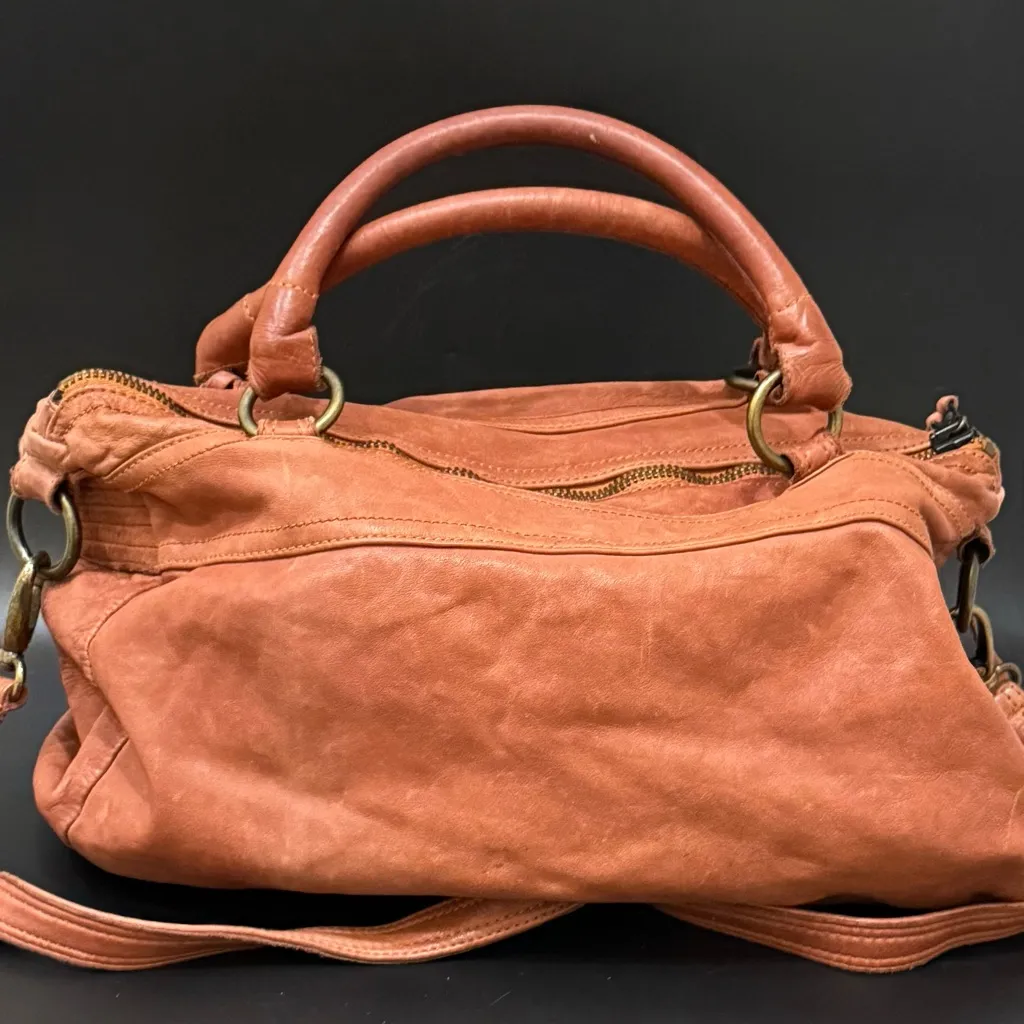 MONI MONI Cinzia Moniaci Brown Italian Leather Studded Splendor Tote Satchel Bag - Image 3