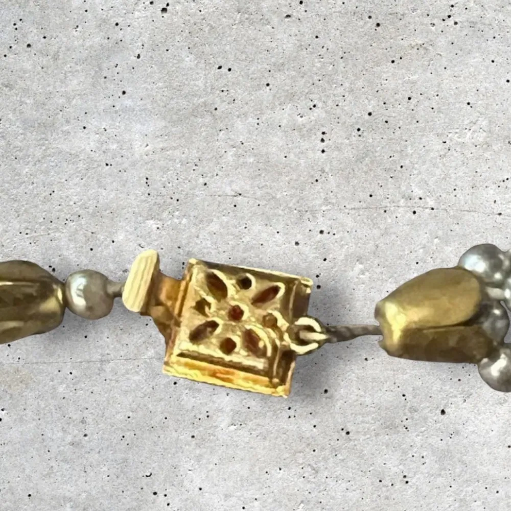 Layered Faux Pearl Necklace Silver 16” Versatile Snap Closure - Image 3