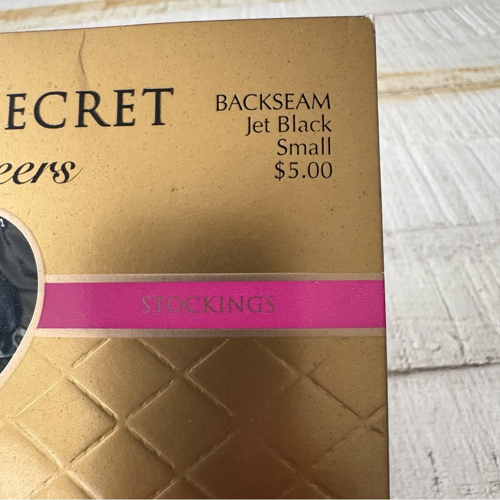 Vintage Victoria’s Secret Glamour Sheers Stockings NEW size Small Black Backseam - Image 2