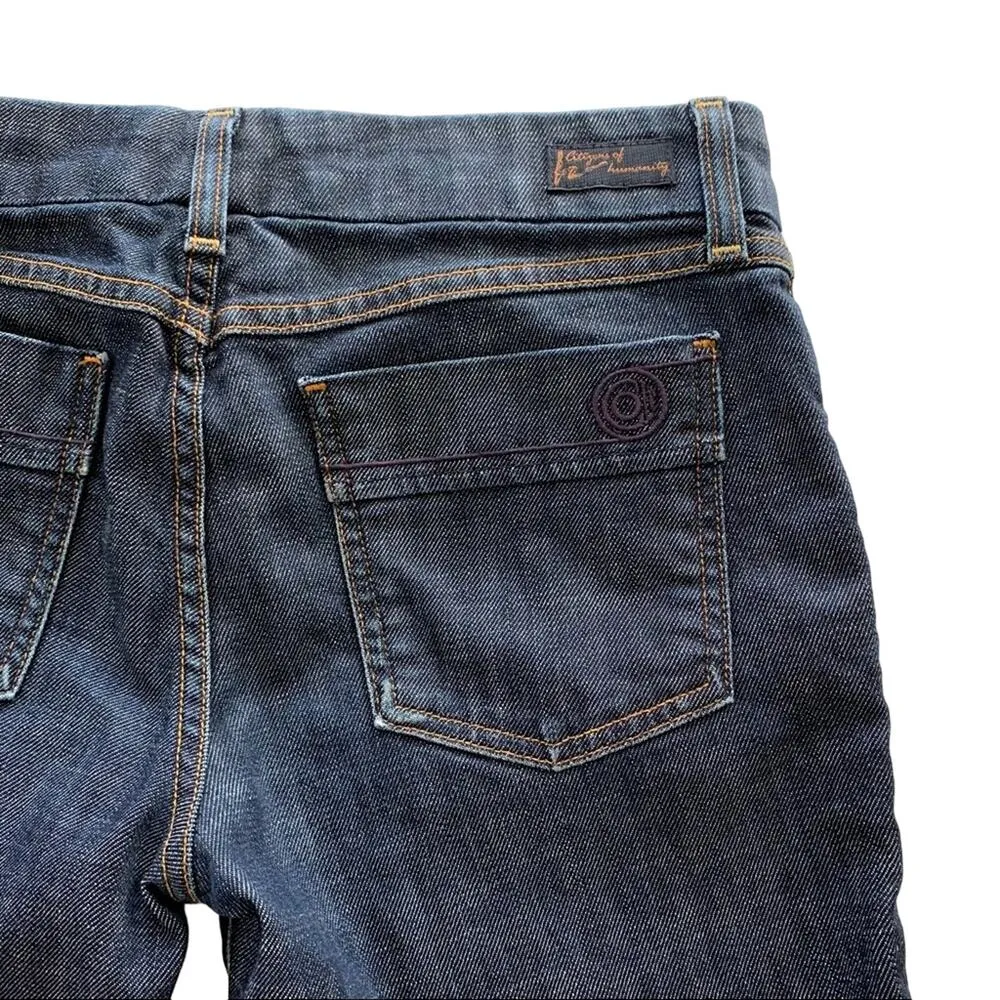Citizens of Humanity Womens Y2K Blue Dark Wash Denim Bermuda Jean Shorts Size 28 - Image 7