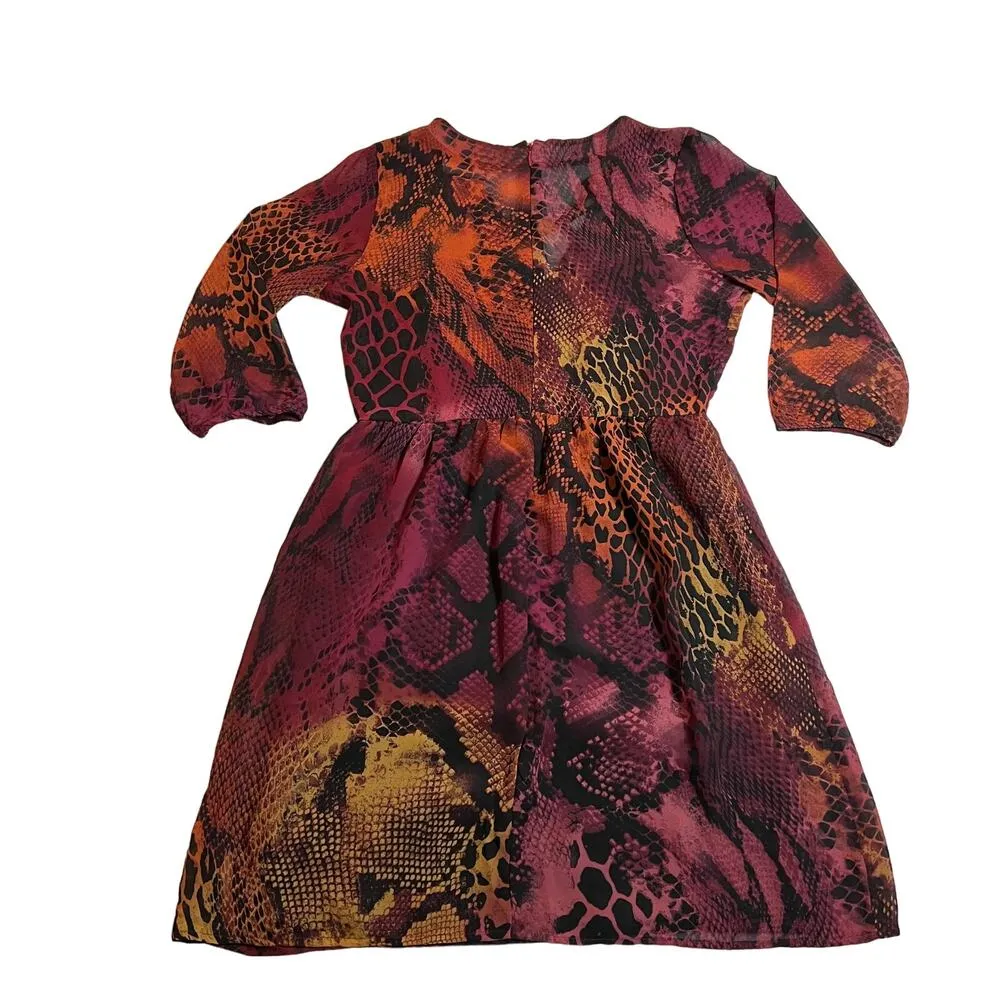 Romeo & Juliet Couture Snake Print V-Neck Mini Dress Size Small Lightweight - Image 2